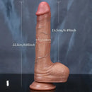 7.87in 8.85in Realistic Silicone Soft Penis Veins Dildo For Hands-free