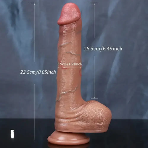 7.87in 8.85in Realistic Silicone Soft Penis Veins Dildo For Hands-free