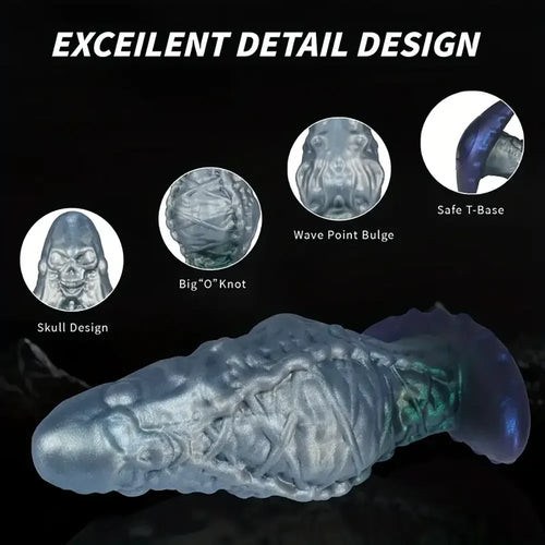 7.87in 9.25in Wearable Large Skull Anal Dildo Soft Silicone Anal Stretcher