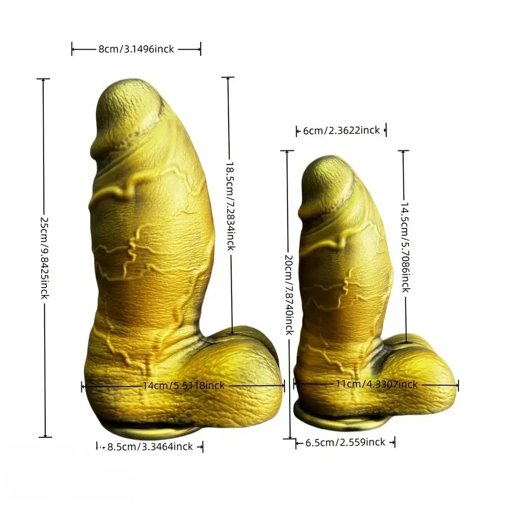 7.87in 9.84in Thick Realistic Silicone Dildo For Vaginal G-spot Stimulation Anus