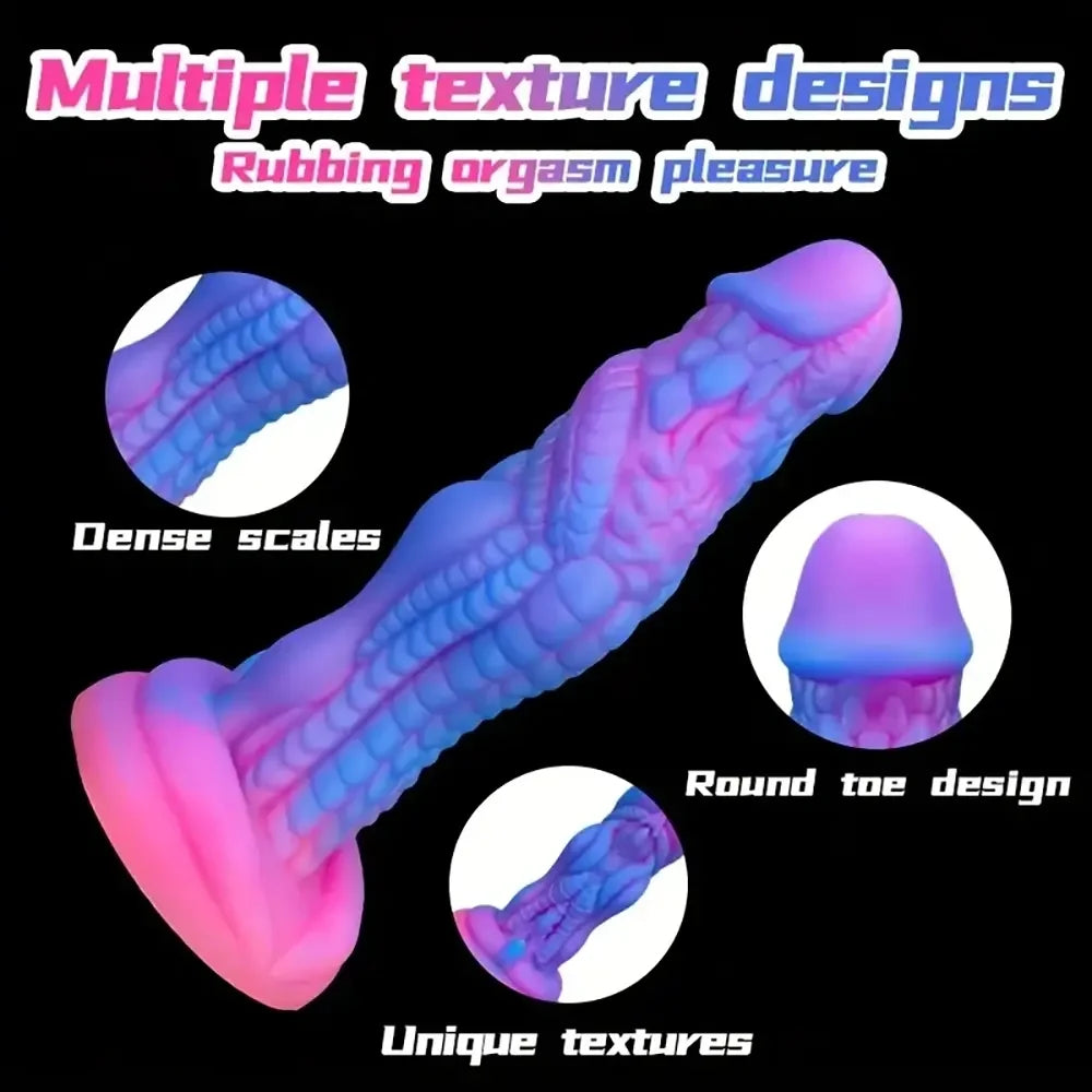 7.87in Alien Dragon Silicone Monster Penis Dildo With Strong Suction Cup