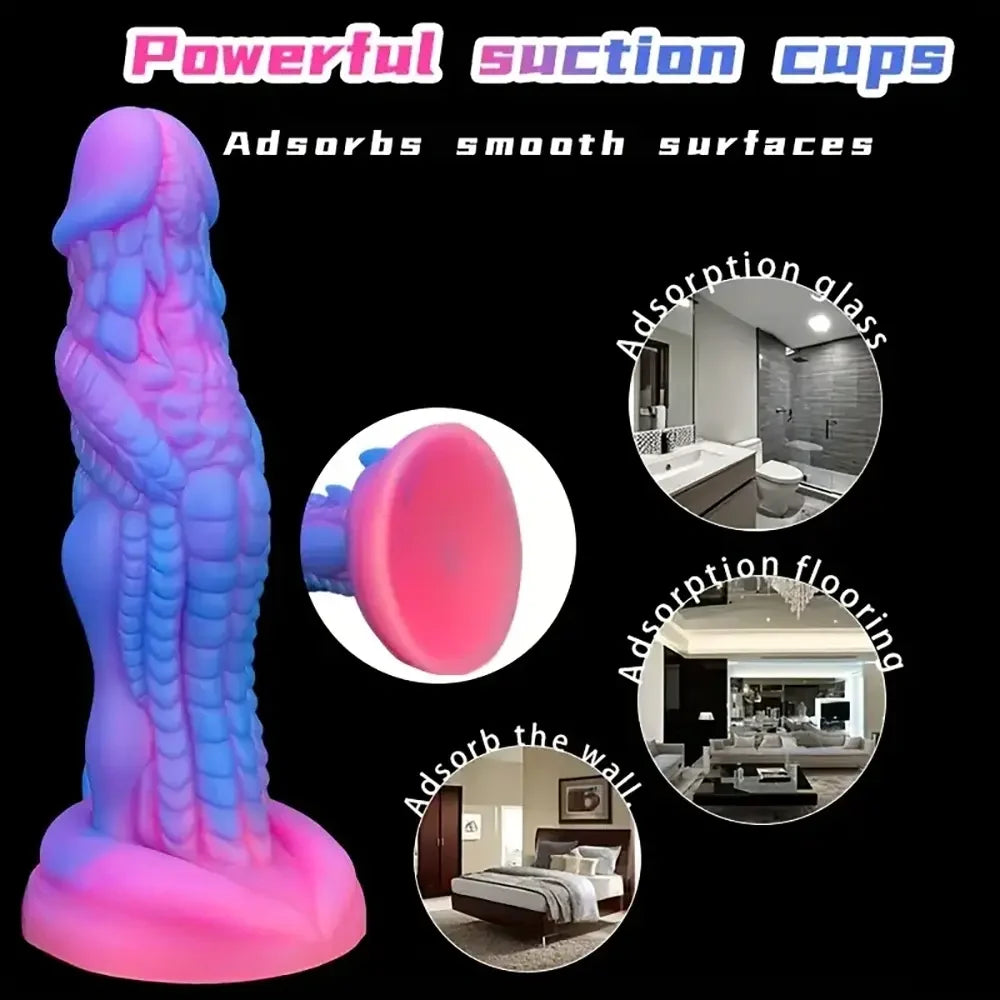 7.87in Alien Dragon Silicone Monster Penis Dildo With Strong Suction Cup