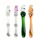 7.87in Cartoon Bear Series Glass Fantasy Cute Massage Stick Dildo