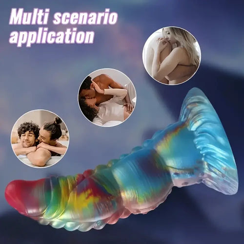 7.87in Forest Light Fantasy Monster Silicone Dildo With Glow in The Dark