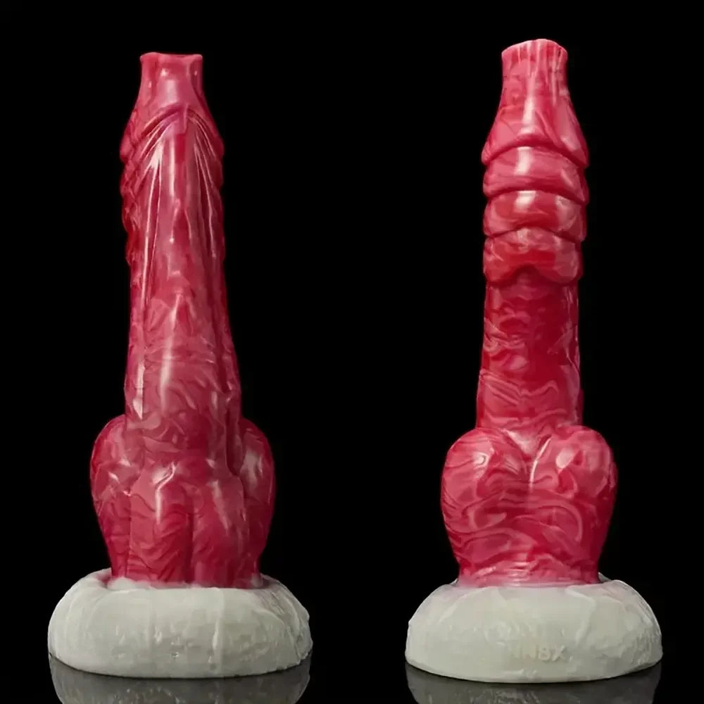 7.87in Realistic Animal Dog Knot Soft Silicone Odd Dildo For Men Women