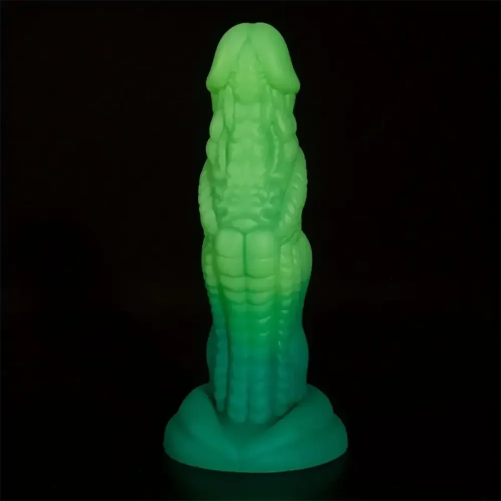 7.87in Realistic Dragon Green Gradient Soft Silicone Women Dildo