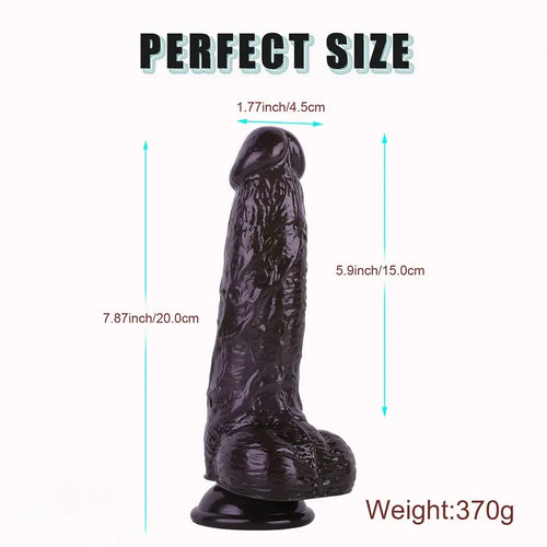 7.87in Realistic Penis PVC Skin Feel Phallus Sex Toy For Women Masturbation