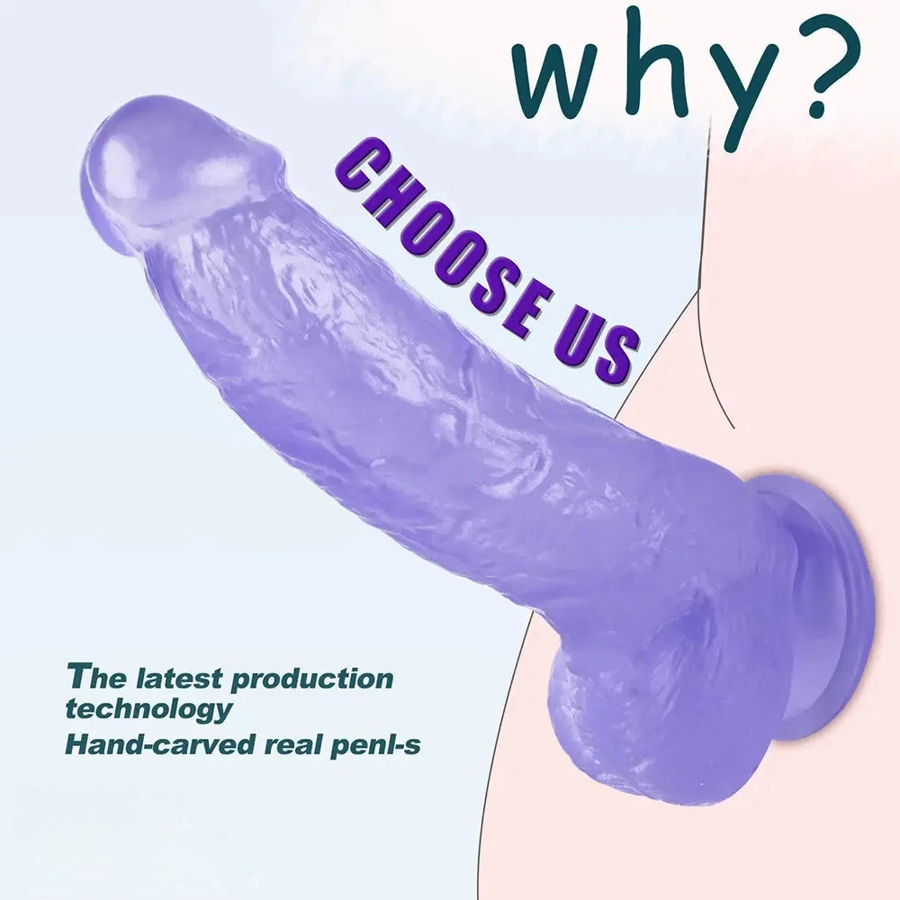 7.87in Realistic Penis PVC Skin Feel Phallus Sex Toy For Women Masturbation