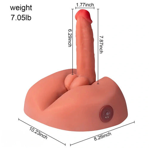 7.87in Unusual Feeling Lifelike Skin Soft Thrusting Vibrating Male Dildo Torso