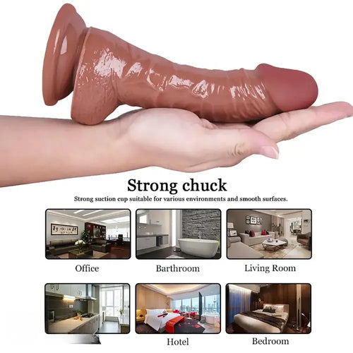 7.87inch Beginner Realistic-Dildo Flexible PVC Ultra Soft Lifelike-Dildo