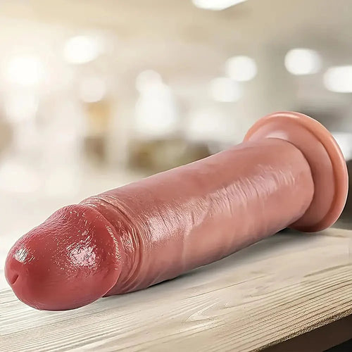7.8in Liquid Silicone Dual-hardness Makeup Realistic Soft Uncut Dildo