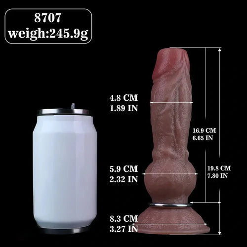 7.8in Ovipositor Platinum Silicone Dildo Realistic Passionate Game Soft Tool