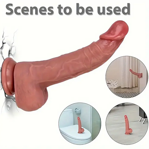 7.8in Soft Silicone Lifelike Penis Real Dildo For G-Spot Anal Stimulation