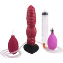 7.91in Dog Ejaculating Inflatable Silicone Soft Dildo For Women Sex Toy