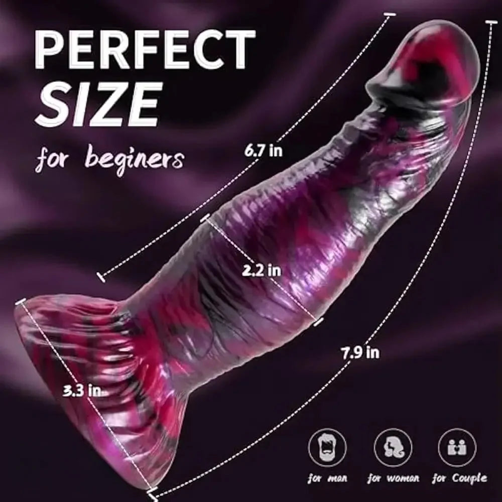 7.9in Monster Dildo For Beginners Odd Silicone Dildo For Hands-Free Play