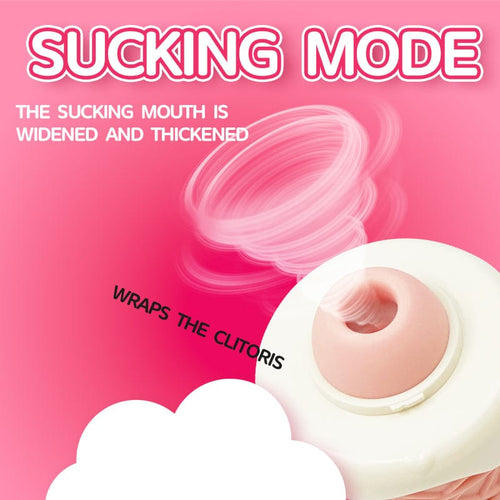 Peachy Bunny Ice Cream Cone Clitoral Suction Heating Vibrator