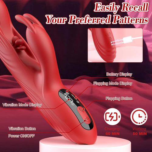 3 In 1 Rabbit Flapping G Spot Vibrator