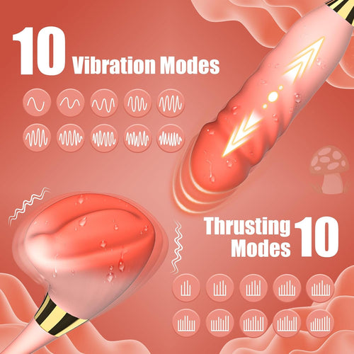 Mushroom 2 Pro Clit Nipple Vibration G Spot Thrusting Vibrator