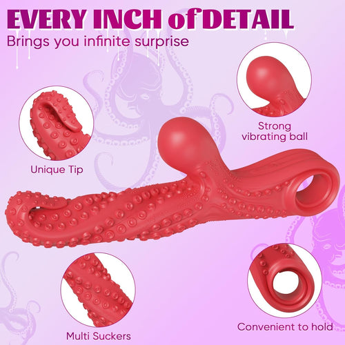 Octopus Tentacle Vibrating G-Spot Vibrator With Pull Ring