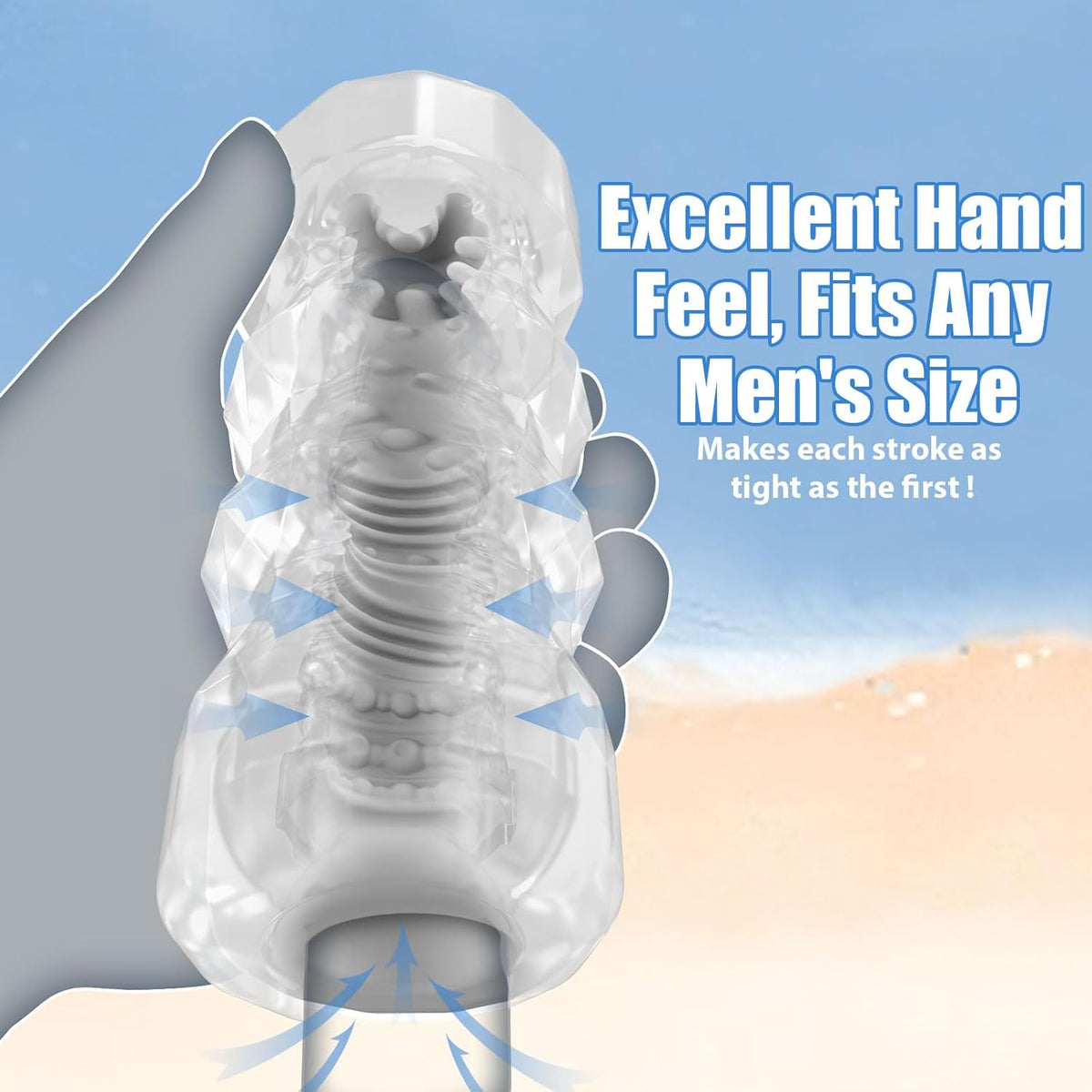 Manual Male Masturbation Realistic 3D Textured Stroker 5 Colors