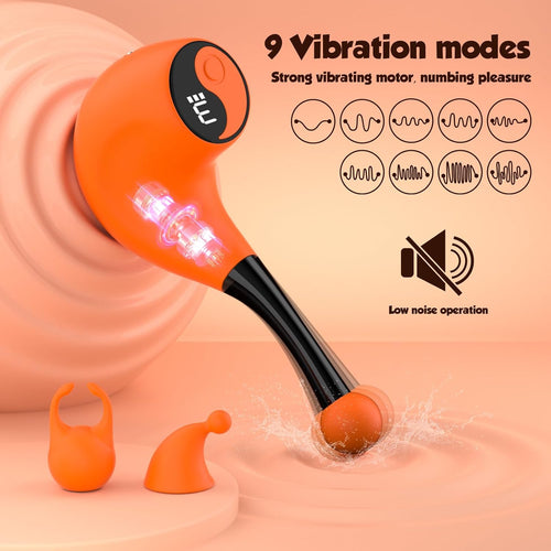 Pipe LED Screen Clit G-Spot Nipple Vibrator Sexual Pleasure Tool