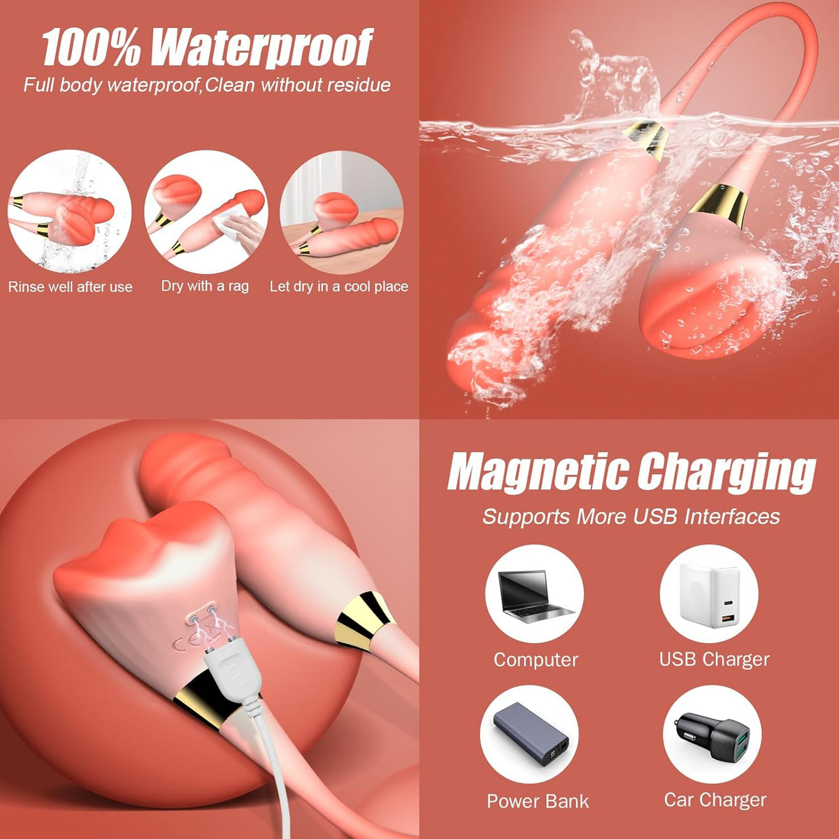 Mushroom 2 Pro Clit Nipple Vibration G Spot Thrusting Vibrator