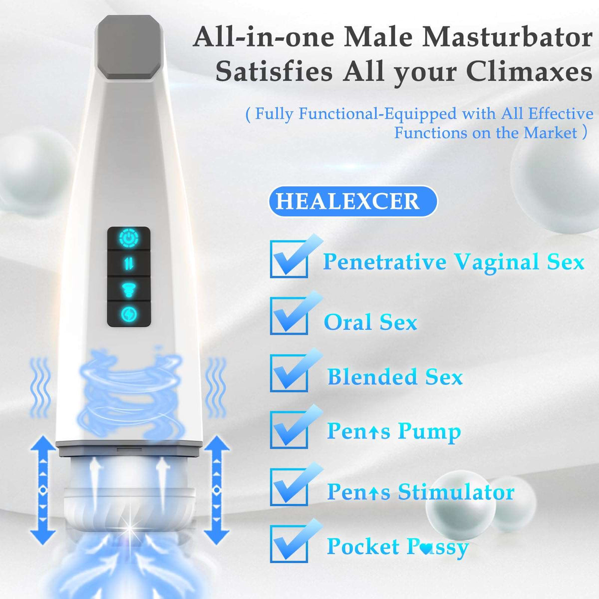 007-Ⅲ Penis 4D  Clip Suction Smart Real Voice Tongue Lick Male Masturbator