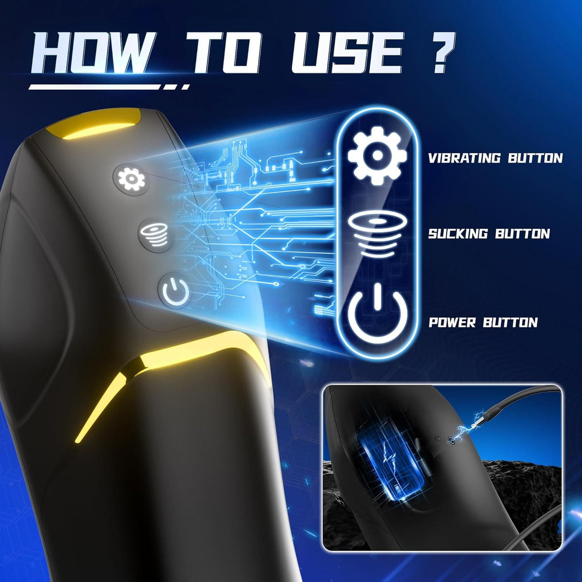 Auto 5 Sucking 10 Vibrating Male Masturbator Sex Toy