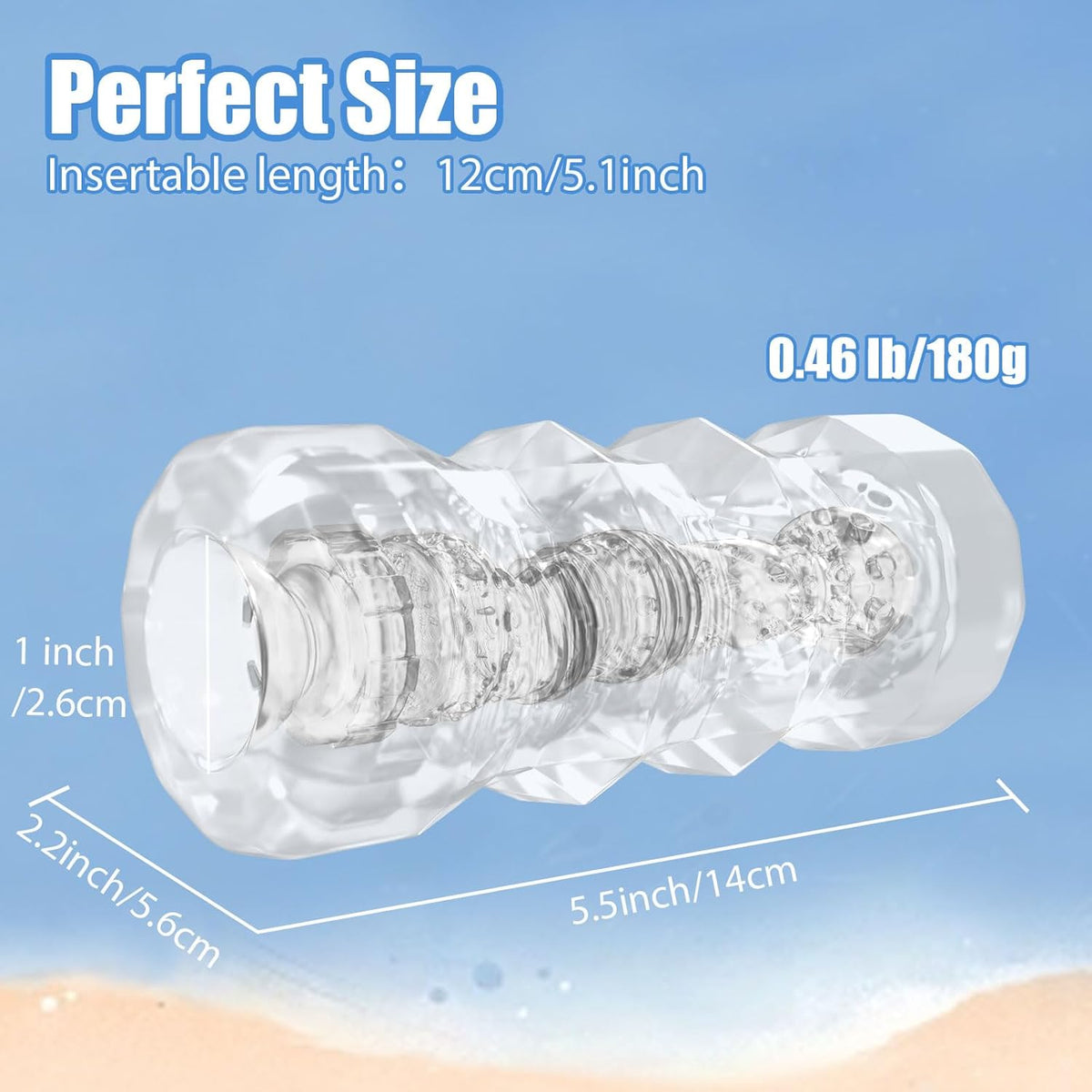Manual Male Masturbation Realistic 3D Textured Stroker 5 Colors