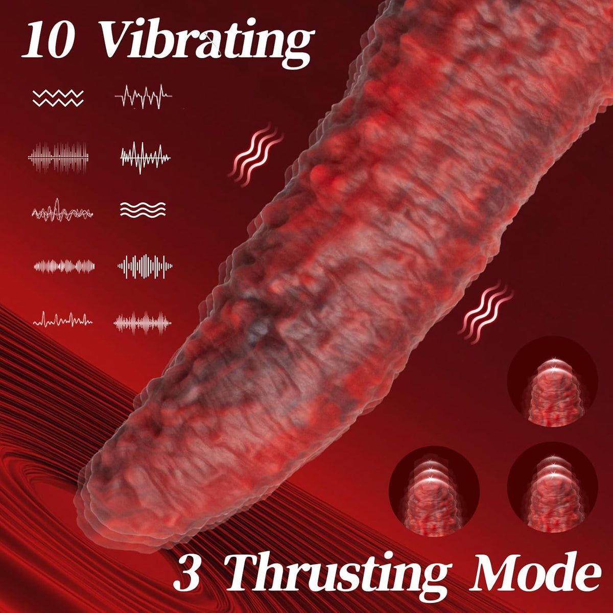 9.5-inch Realistic Monster Tongue Thrusting Dildo Vibrator With Remote Control