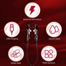 BDSM Electric Shock Nipple Clitoral Clip Chain