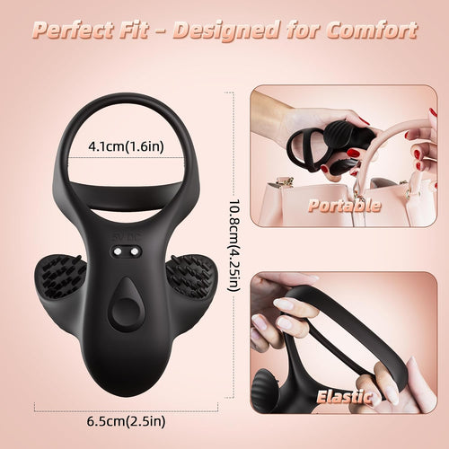 Vibrating Cock Ring with Ball Wrap