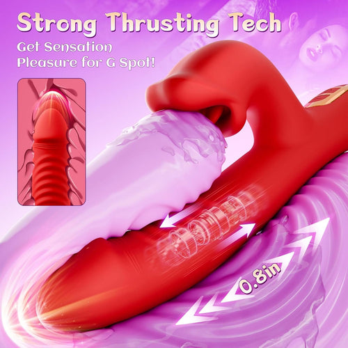 Upgraded Rose Muncher 5 In 1 Thrusting Clitoral G Spot Vibrator