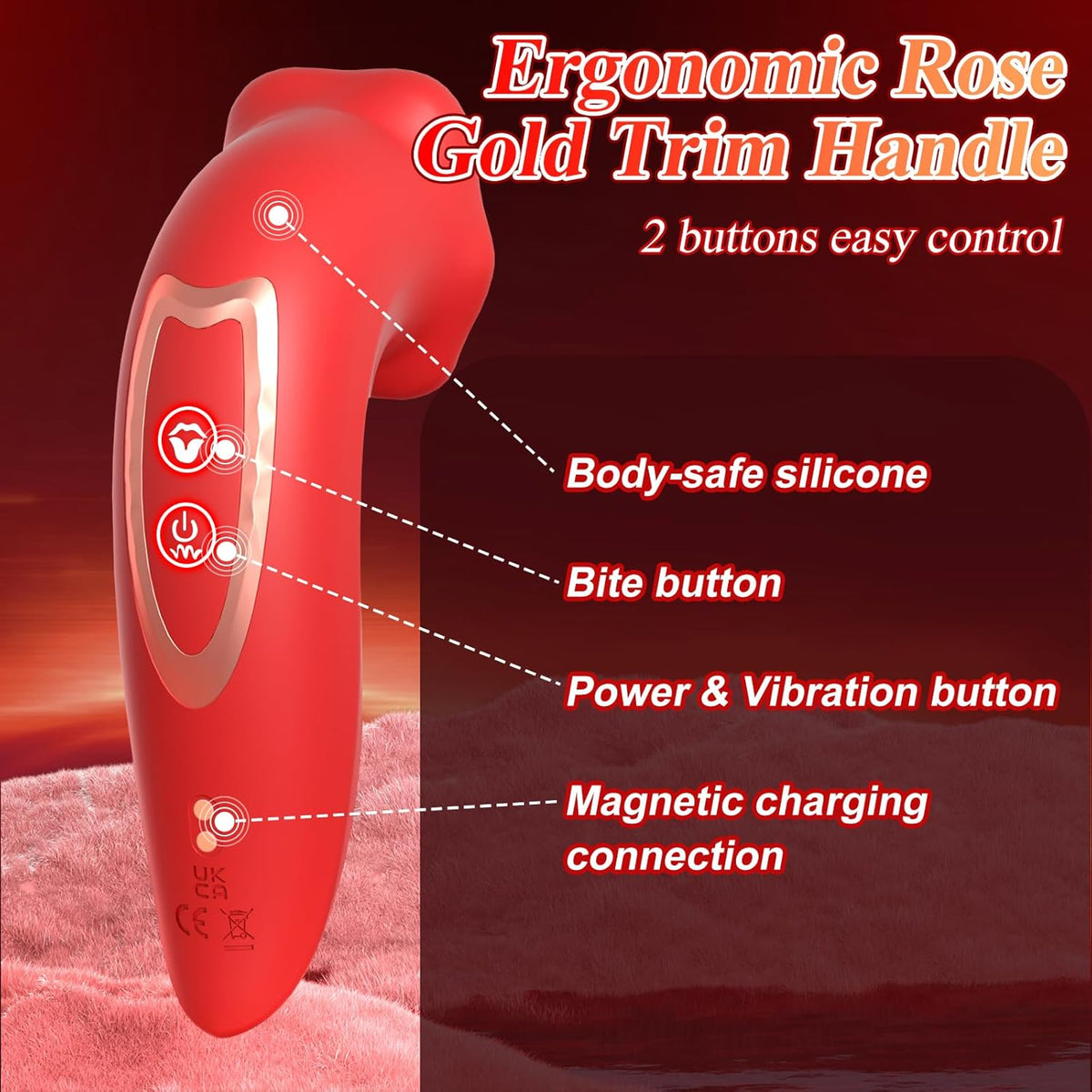Rose Muncher - handheld Clitoral Vibrator for Oral Sex Pleasure