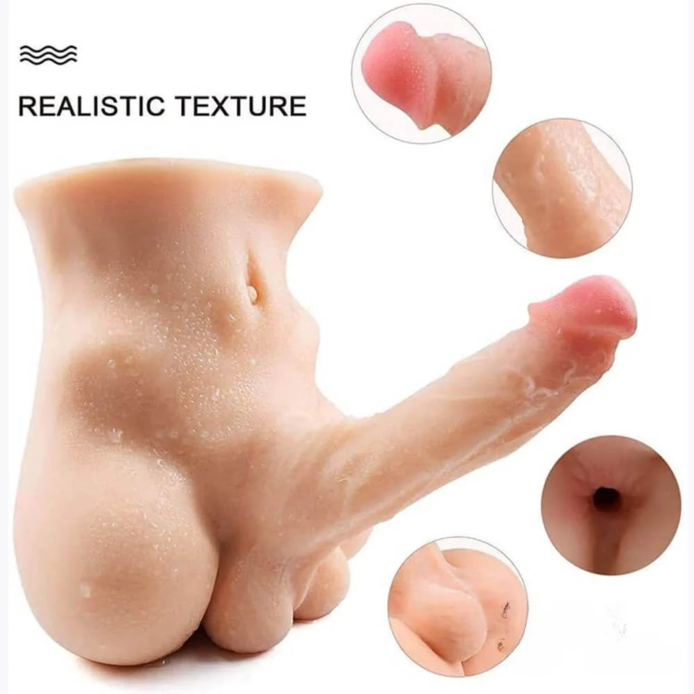 7in Real Feeling TPE Dildo 6.83lb Torso Sex Doll With Flat Base