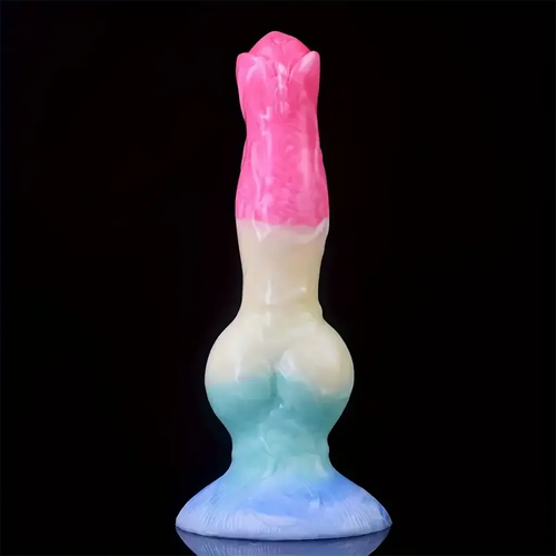 8.03in Fantasy Big Dog Knot Silicone Soft Dildo For G-Spot Stimulation