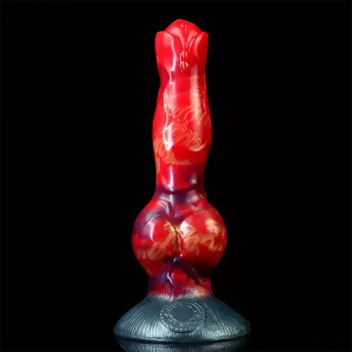 8.03in Fantasy Big Dog Knot Silicone Soft Dildo For G-Spot Stimulation