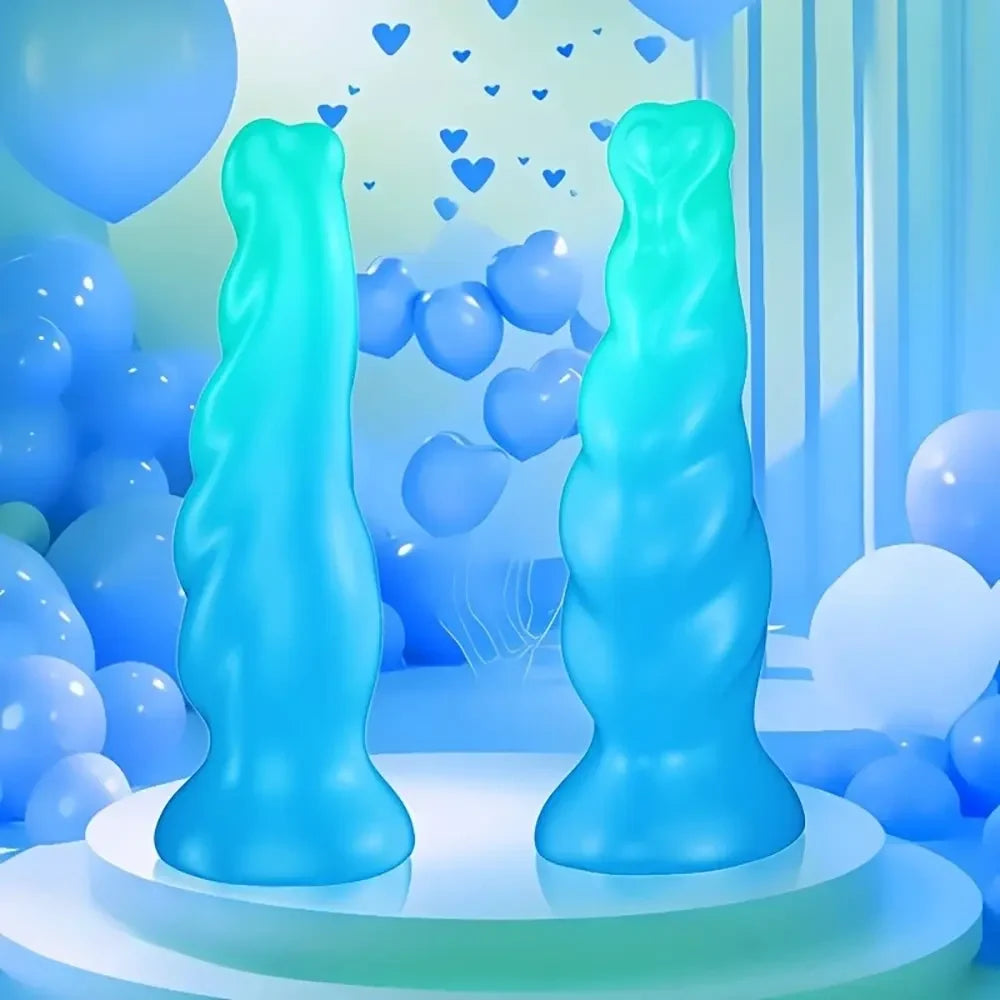 8.03in Fantasy Shaped Anal Plug Love Heart Liquid Silicone Dildo For Beginners
