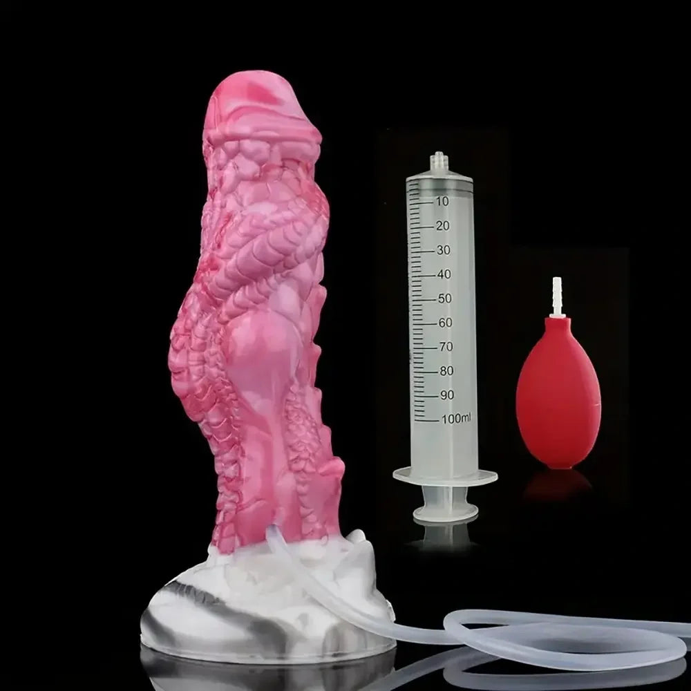 8.03in Realistic Animal Alien Dragon Ejaculating Silicone G-spot Dildo