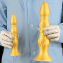 8.07in 11.22in Gold Silicone Super Large Anal Plug Dildo Anal Exercises