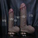8.07in 9.84in Real Ebony Big Silicone Dildo For Vaginal Anal Play
