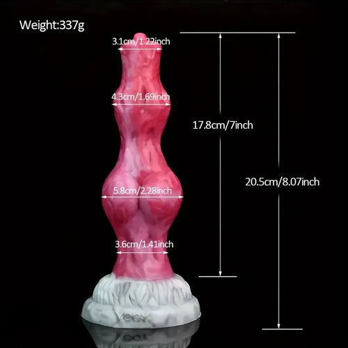 8.07in Big Knot Soft Glue Silicone Dildo For Prostatic Clitoris G-spot