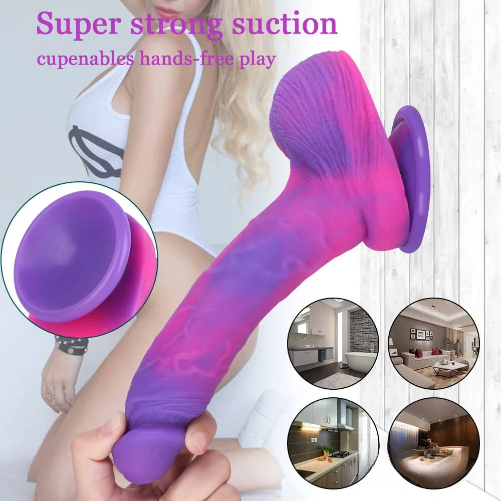 8.07in Colour Mixture Starry Sky Dildo Sex Toy For Adult