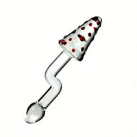 8.07in Glass Clear Spiked Big Double Sided Dildo For Clitoral Stimulation