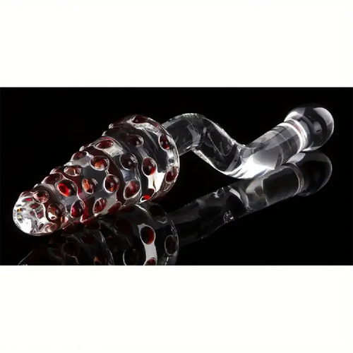 8.07in Glass Clear Spiked Big Double Sided Dildo For Clitoral Stimulation