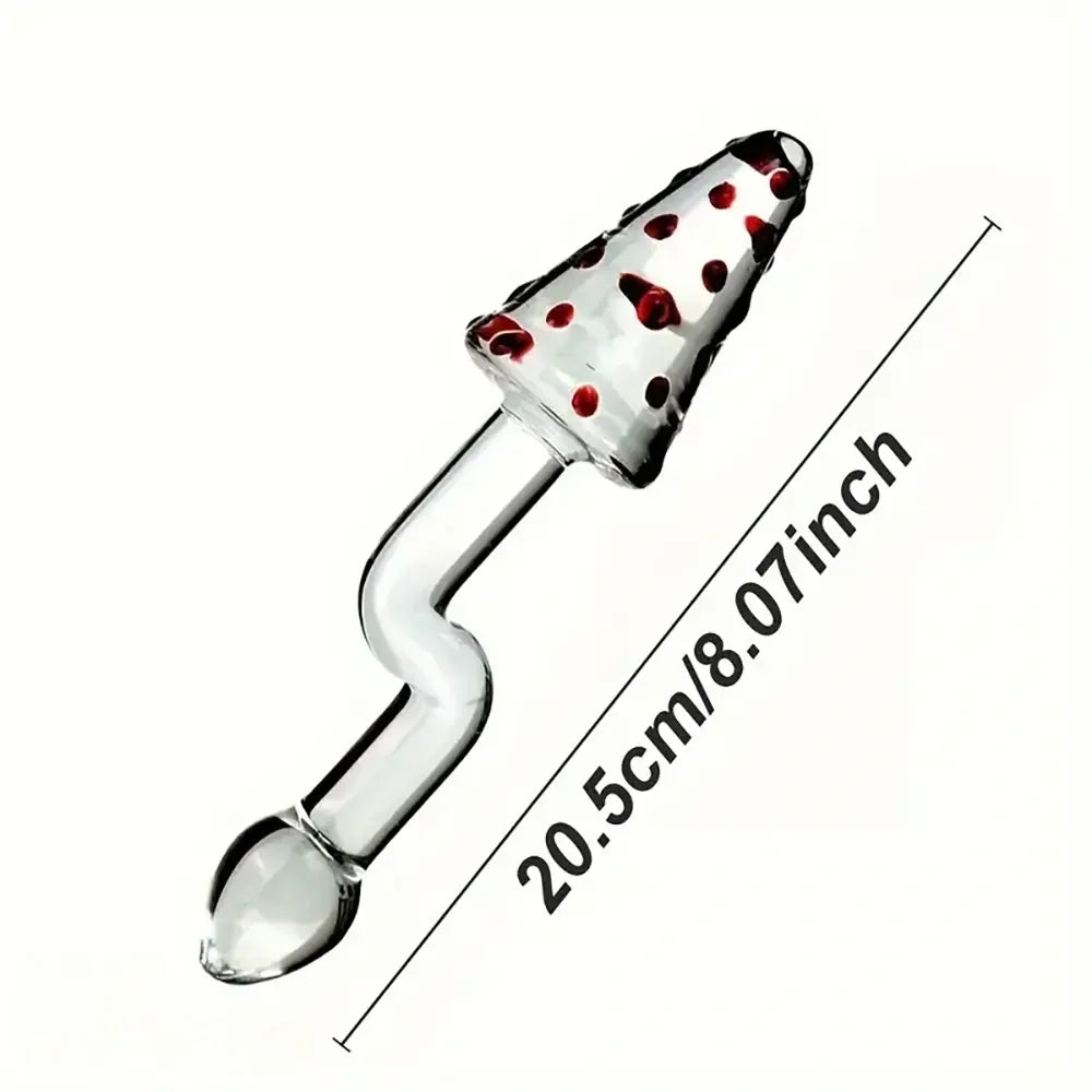8.07in Glass Clear Spiked Big Double Sided Dildo For Clitoral Stimulation