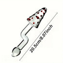 8.07in Glass Clear Spiked Big Double Sided Dildo For Clitoral Stimulation