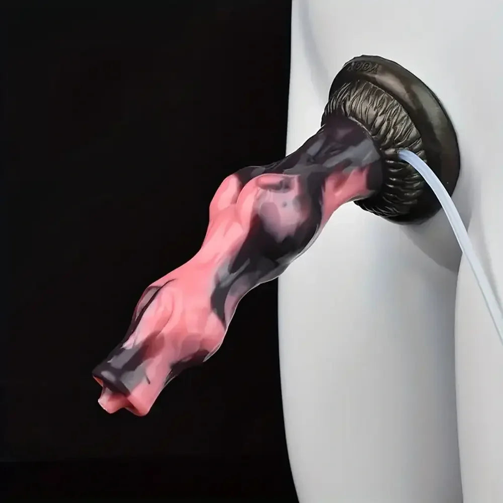8.07in Luminous Squirting Knot Animal Big Silicone Soft Dildo For Anal Play
