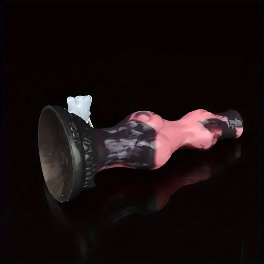 8.07in Luminous Squirting Knot Animal Big Silicone Soft Dildo For Anal Play