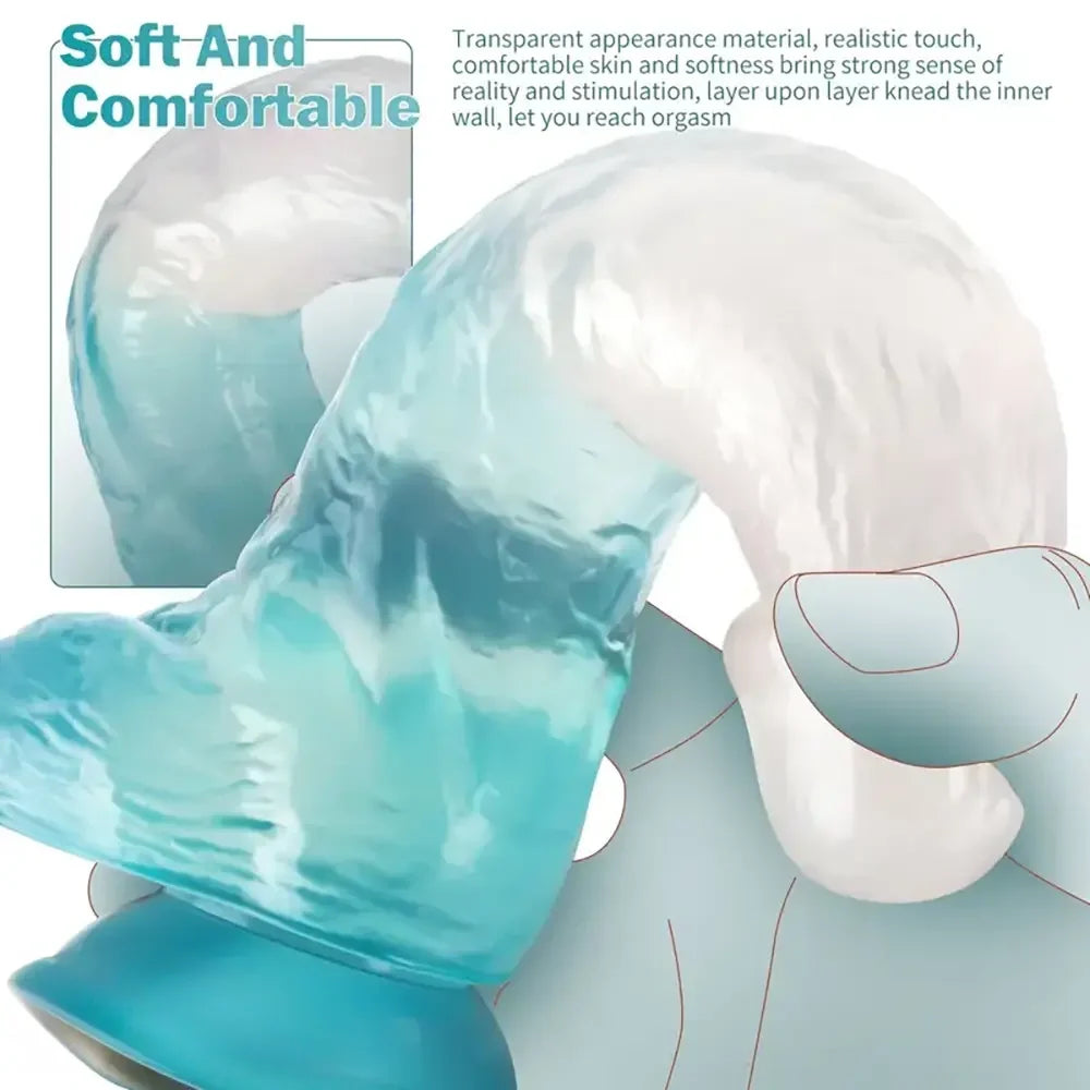 8.07in TPE G Spot Dildo With Vein Suction Cup Base For Hands-Free